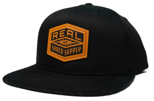 REAL Shred Supply Leather Patch Hat-Black