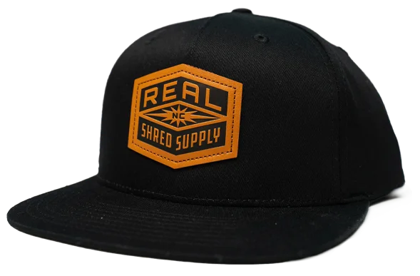 REAL Shred Supply Leather Patch Hat-Black