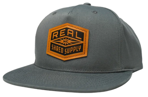 REAL Shred Supply Leather Patch Hat-Flint Grey