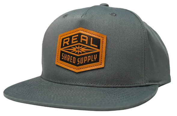 REAL Shred Supply Leather Patch Hat-Flint Grey
