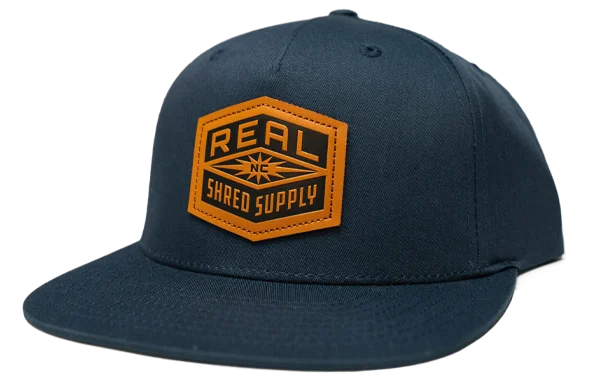 REAL Shred Supply Leather Patch Hat-Navy