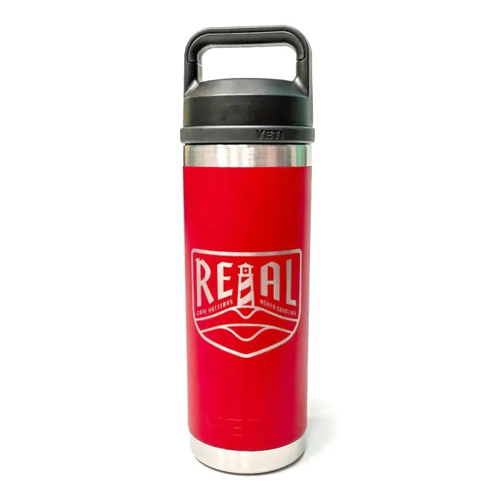 REAL x YETI Rambler 18 oz Bottle Chug-Rescue Red