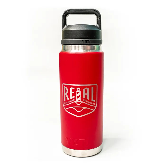 REAL x YETI Rambler 26 oz Bottle Chug-Rescue Red