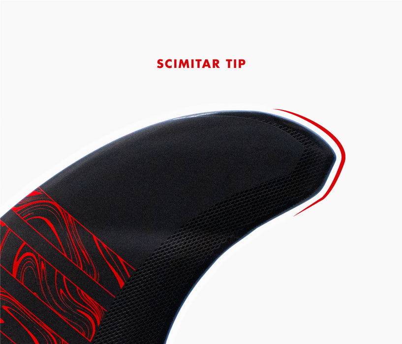 Futures Alpha Reverse 3/2 Twin  Twin Fin Set-Carbon/Red