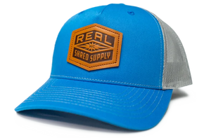 REAL Shred Supply Leather Badge Hat-Cobalt Blue/Grey