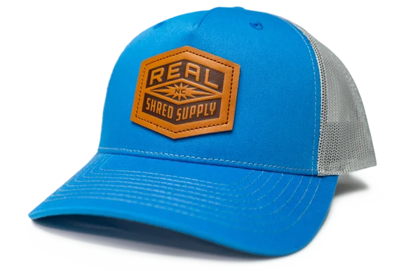 REAL Shred Supply Leather Badge Hat-Cobalt Blue/Grey