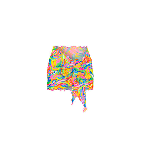 Kulani Kinis Mini Mesh Sarong Skirt-Tropical Illusion
