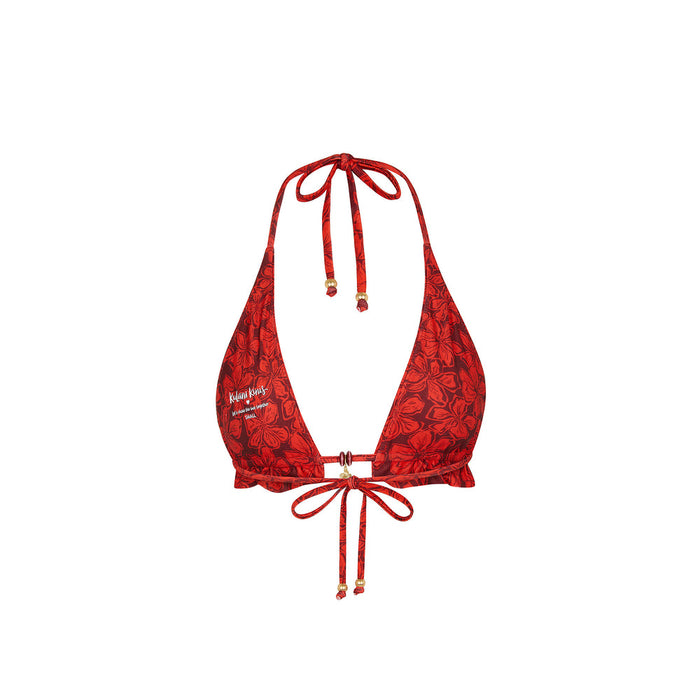 Kulani Kinis Frill Halter Bralette Top-Sassy Sangria