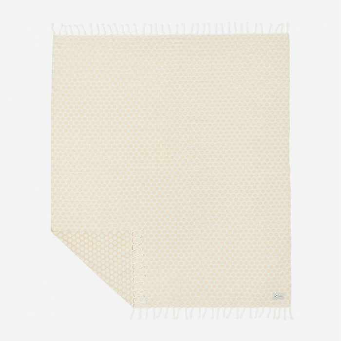 Slowtide Sad Happy Throw Blanket-Cream