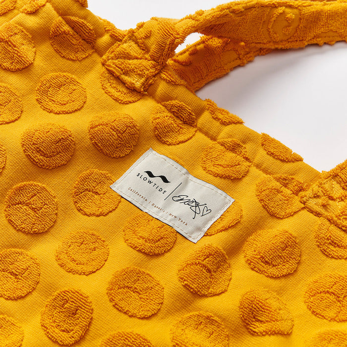 Slowtide Sad Happy Terry Bag-Yellow