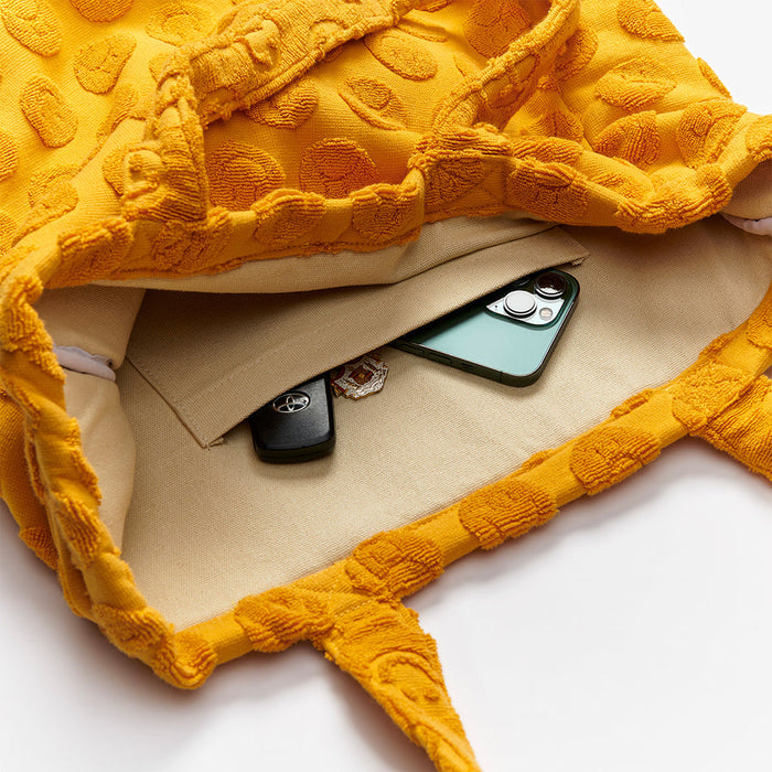 Slowtide Sad Happy Terry Bag-Yellow