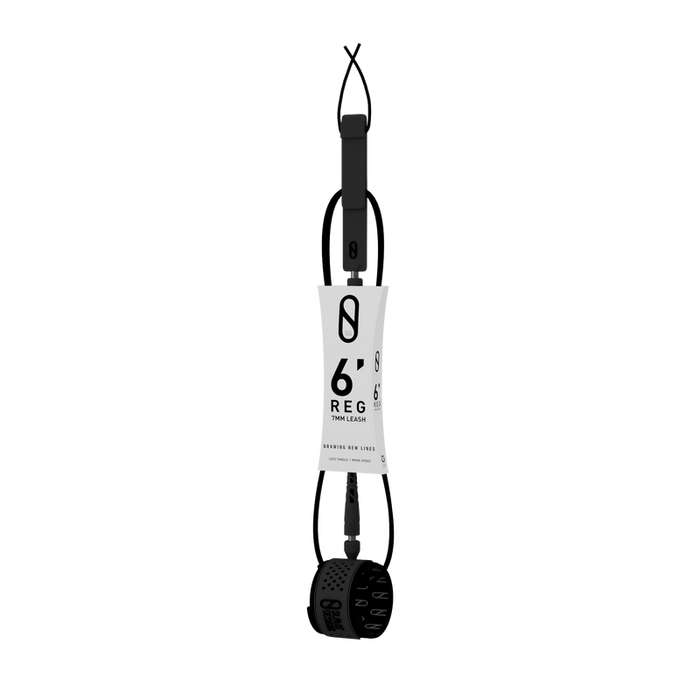 Slater Designs Regular Leash-Black-6' x 7mm