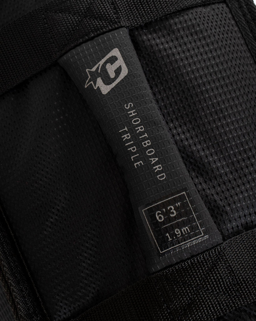 Creatures Shortboard Triple DT2 Boardbag-Black Silver