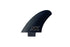 NVS Stu Kenson Solid Fiberglass Twinzer Fin Set-Black-Large