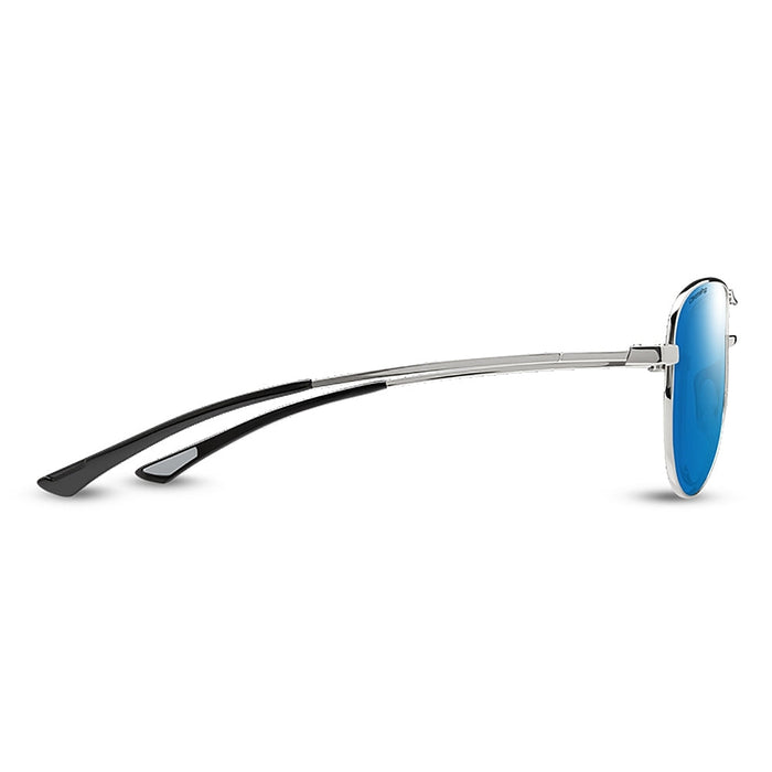 Smith Langley Sunglasses-Silver/Chromapop Blue Mirror Polar