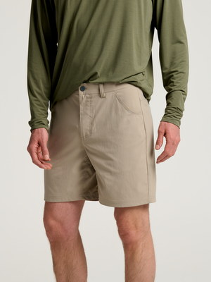 Free Fly Topogrid Shorts-Vintage Khaki— Alternate View