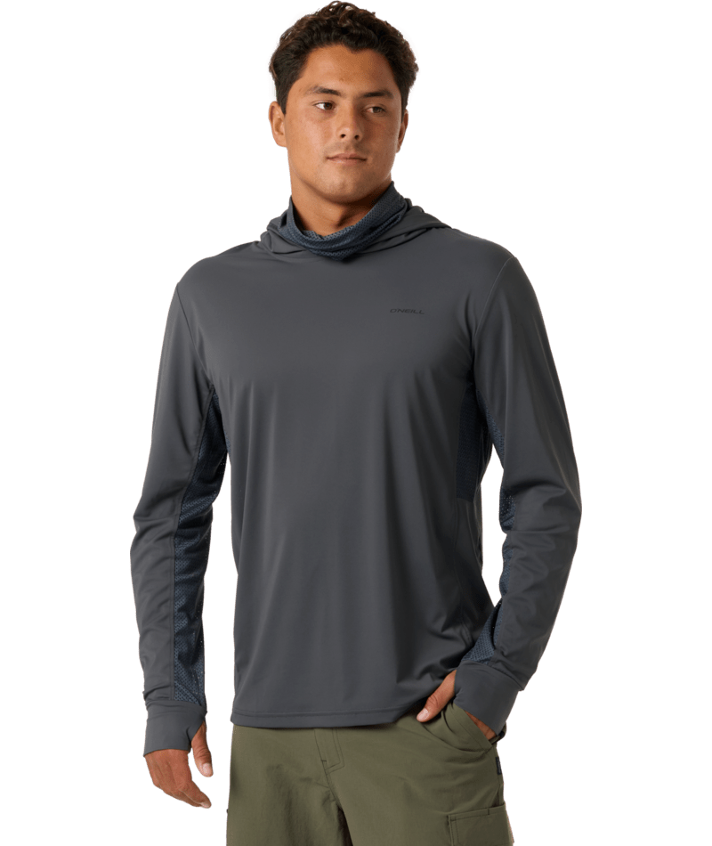 O'Neill TRVLR UPF Elevated Hooded Sun Shirt-Dark Shadow