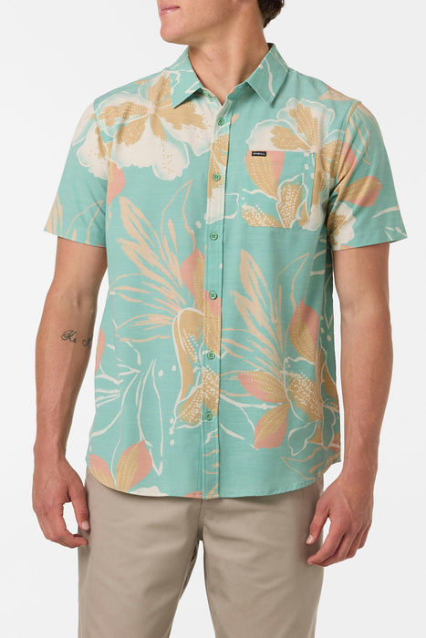O'Neill UPF Slub Standard Woven S/S Shirt-Green