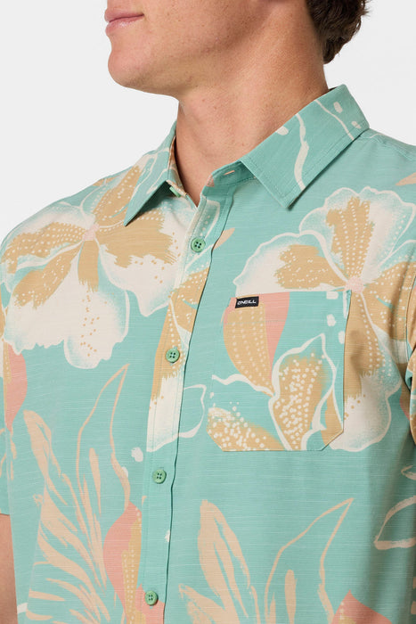 O'Neill UPF Slub Standard Woven S/S Shirt-Green