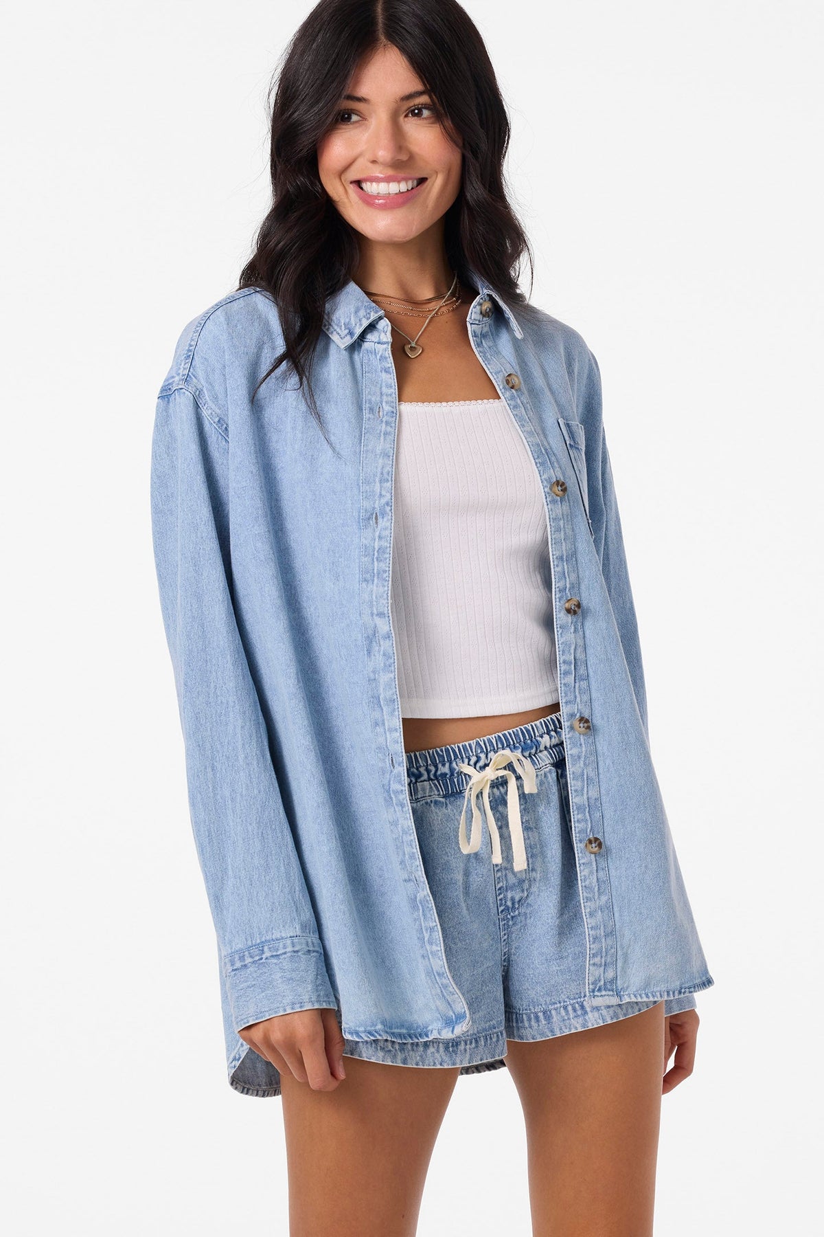 O'Neill Sevie Denim Shacket Jacket-Drifter