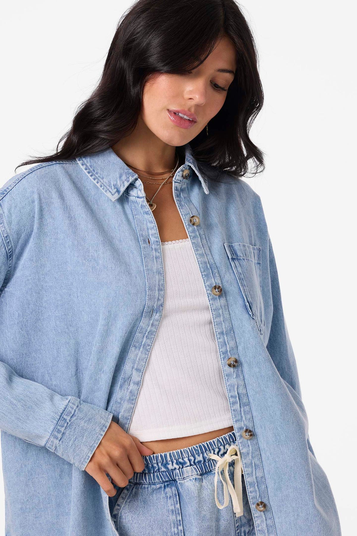 O'Neill Sevie Denim Shacket Jacket-Drifter