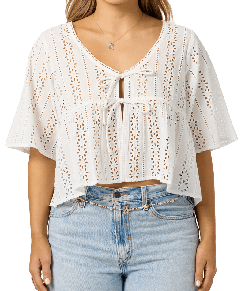 O'Neill Loni Eyelet Shirt-White