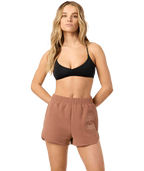 O'Neill Chore Break Scallop Fleece Shorts-Carob Brown