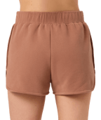 O'Neill Chore Break Scallop Fleece Shorts-Carob Brown