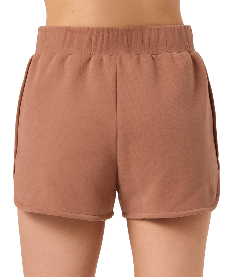 O'Neill Chore Break Scallop Fleece Shorts-Carob Brown