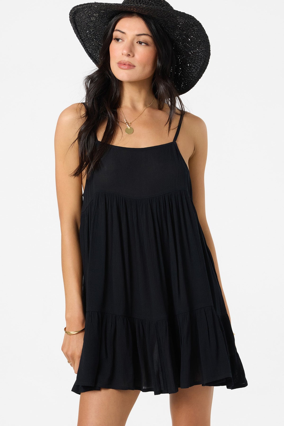 O'Neill Saltwater Solids Rilee Mini Coverup Dress-Black
