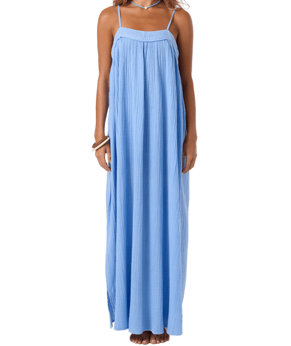 O'Neill Saltwater Solids Sai Maxi Coverup Dress-Blue Glass