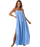 O'Neill Saltwater Solids Sai Maxi Coverup Dress-Blue Glass