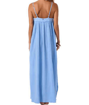 O'Neill Saltwater Solids Sai Maxi Coverup Dress-Blue Glass— Alternate View