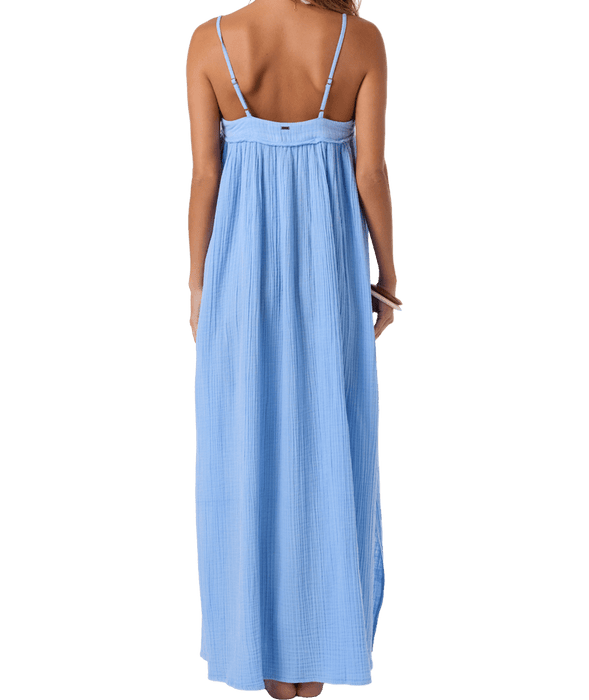 O'Neill Saltwater Solids Sai Maxi Coverup Dress-Blue Glass