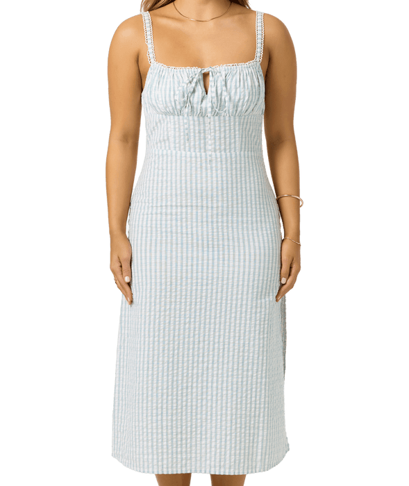O'Neill Wiley Plaid Midi Dress-Winter White