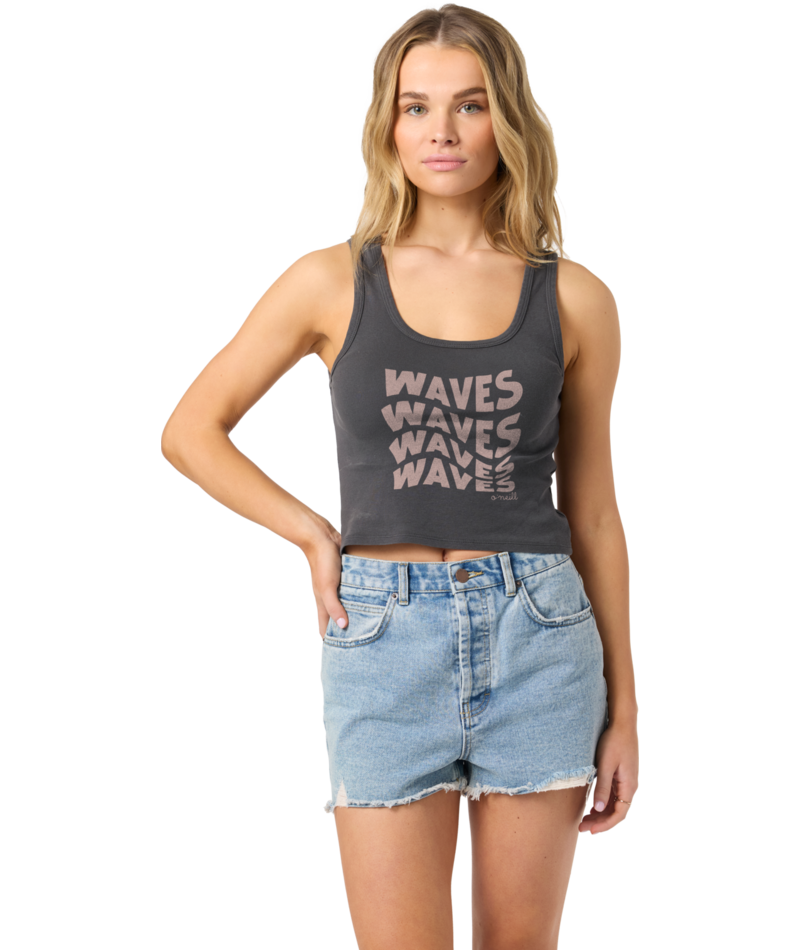 O'Neill Waaaves Scoop Neck Tank-Washed Black