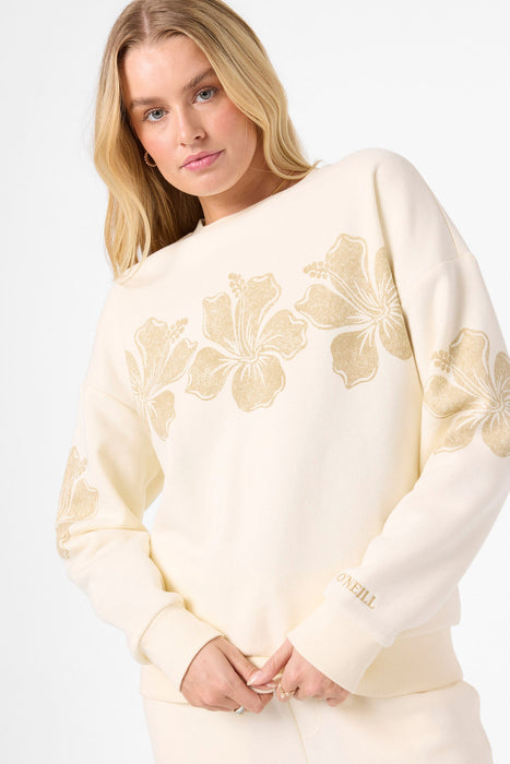 O'Neill Lei Oversized Crew Sweatshirt-Winter White