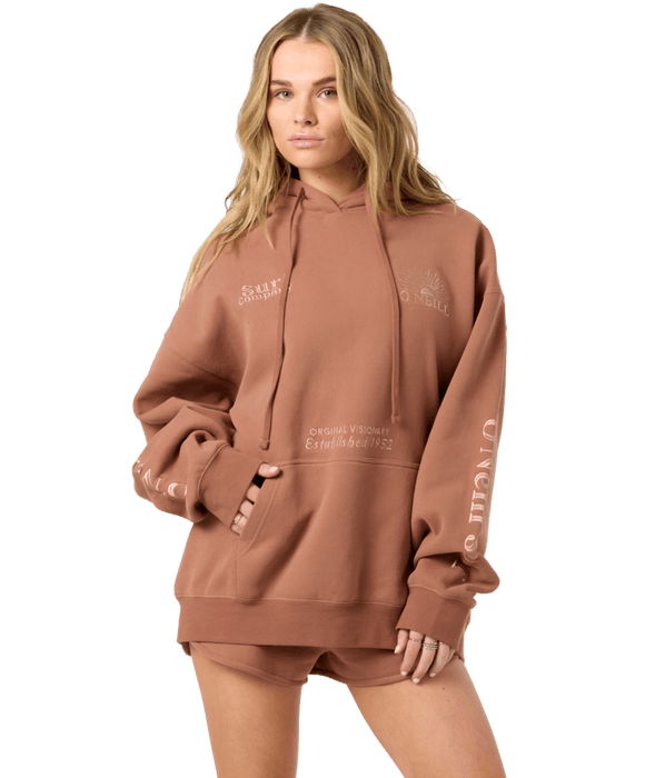 O'Neill Chore Break Oversized Hoodie Sweatshirt-Carob Brown