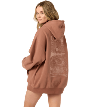 O'Neill Chore Break Oversized Hoodie Sweatshirt-Carob Brown