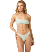 O'Neill Willow Weave Seal Beach One Shoulder Top-Green Lily