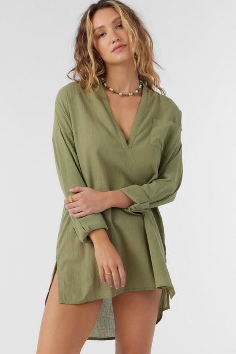 O'Neill Belizin Coverup Dress-Oil Green
