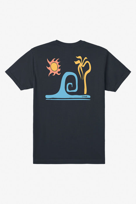 O'Neill OG Wonky Palm Tee-Dark Charcoal