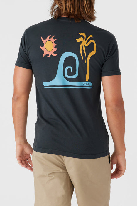 O'Neill OG Wonky Palm Tee-Dark Charcoal