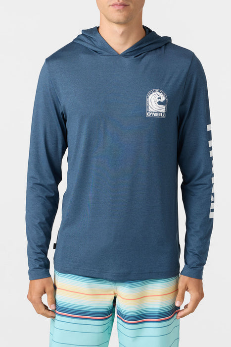 O'Neill TRVLR UPF Hooded L/S L/S Tee-Navy Heather