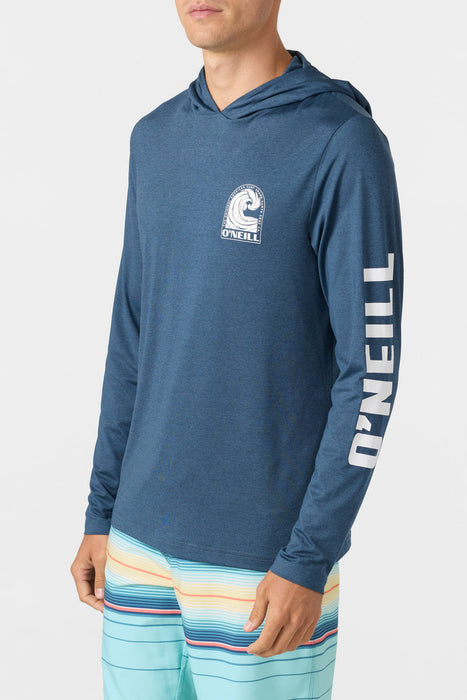 O'Neill TRVLR UPF Hooded L/S L/S Tee-Navy Heather