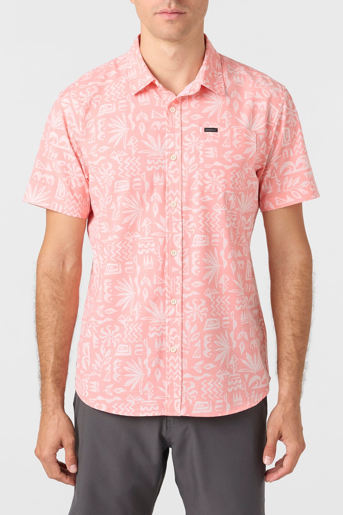 O'Neill TRVLR UPF Traverse Slub Shirt-Coral