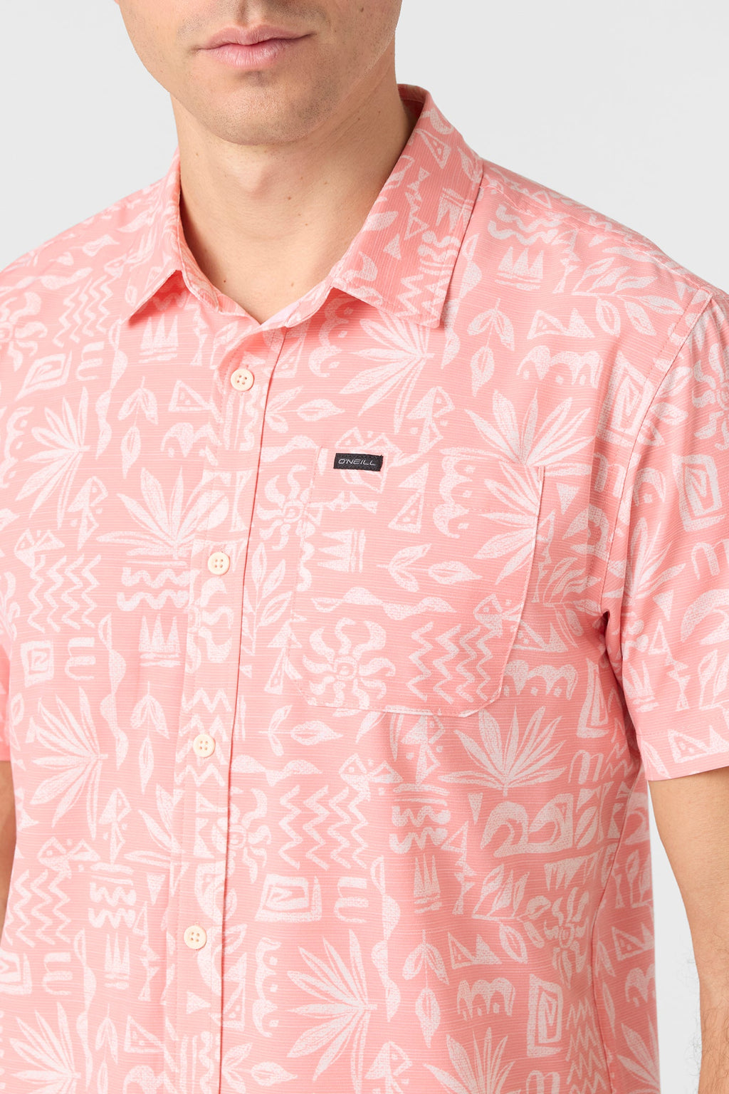 O'Neill TRVLR UPF Traverse Slub Shirt-Coral
