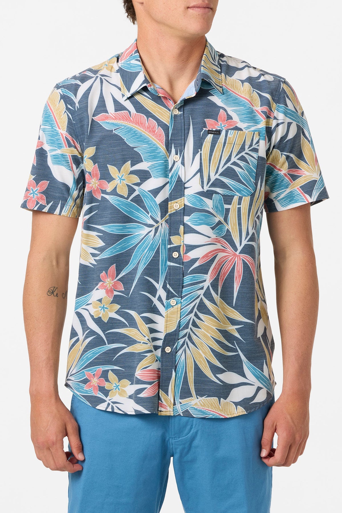 O'Neill TRVLR UPF Traverse Slub Shirt-Midnight Navy