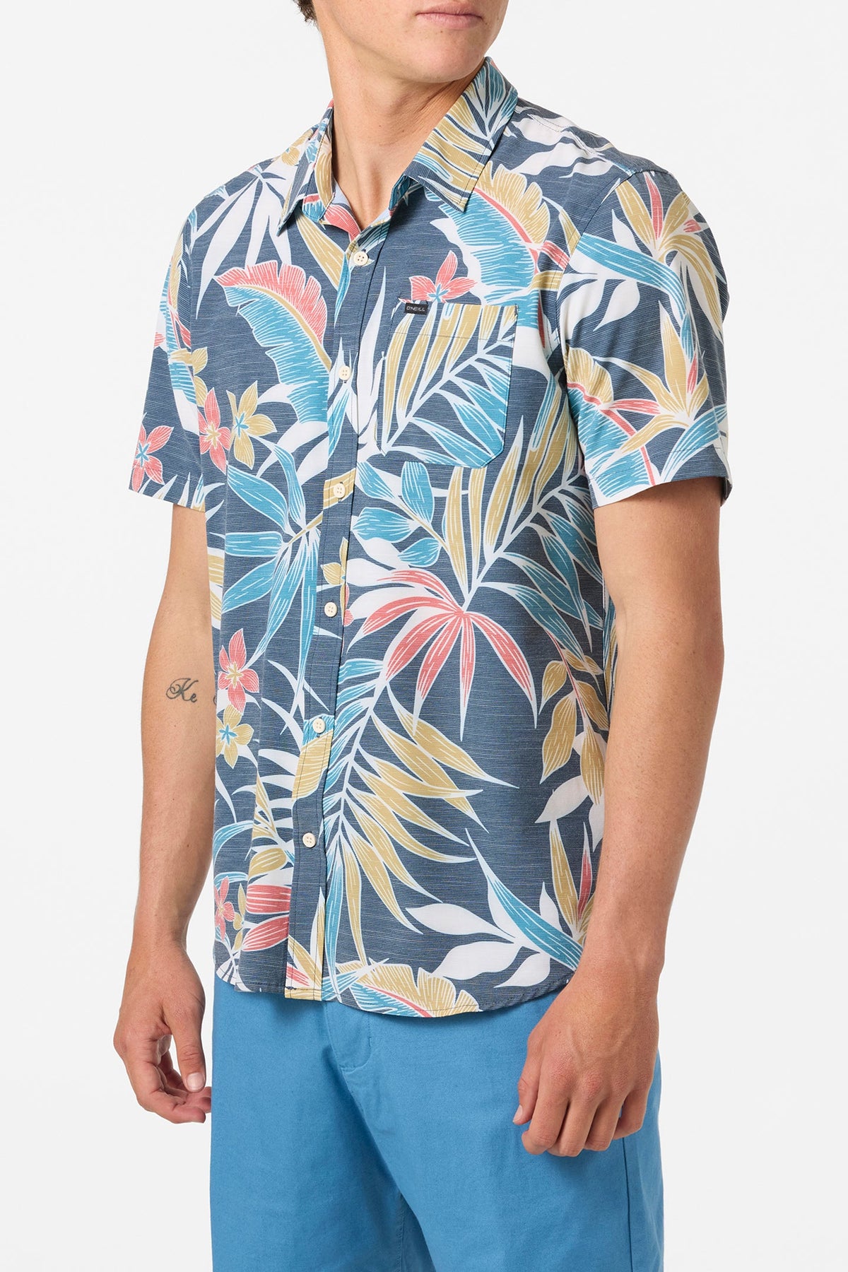 O'Neill TRVLR UPF Traverse Slub Shirt-Midnight Navy