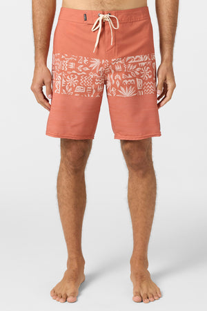 O'Neill Hyperfreak Heat Block 19 Boardshorts-Autumn Leaf